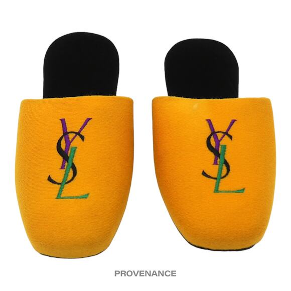 Yves Saint Laurent Shoes - 🔴 Yves Saint Laurent YSL Logo Slipper - Yellow Velour